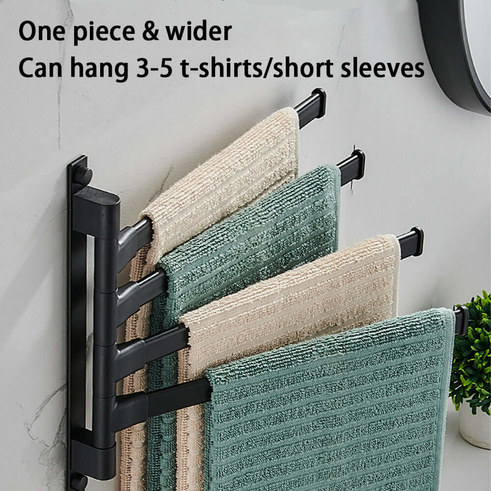 Advanced Rotating Black Towel Rack – Space-Saving & Rustproof