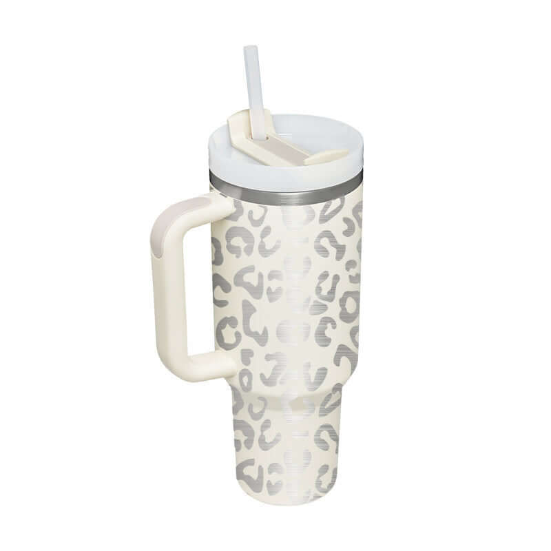 40oz Insulated Tumbler with Handle & Straw – Hot & Cold Drinkware