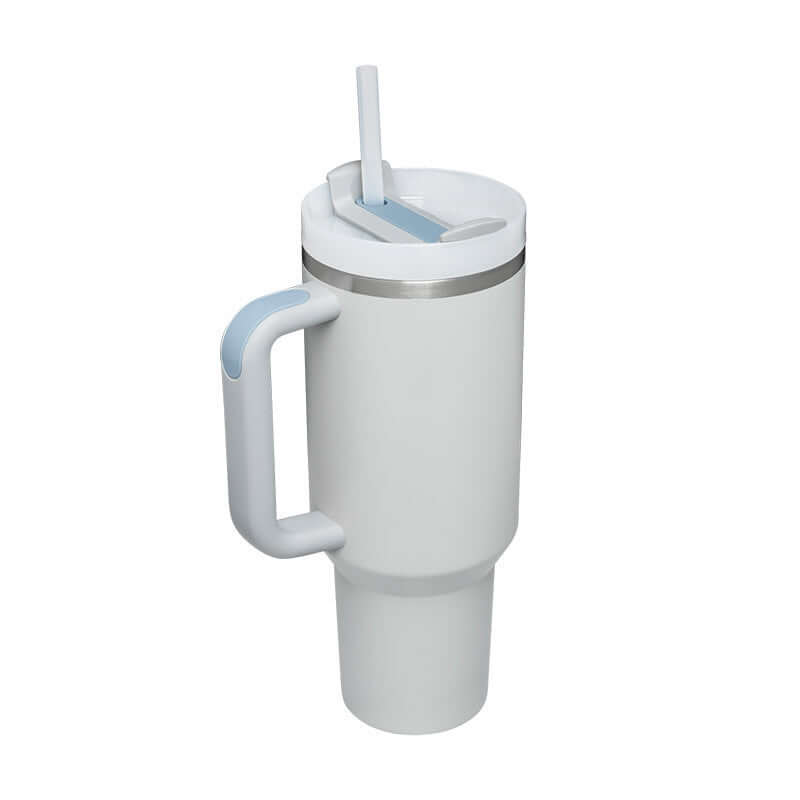 40oz Insulated Tumbler with Handle & Straw – Hot & Cold Drinkware