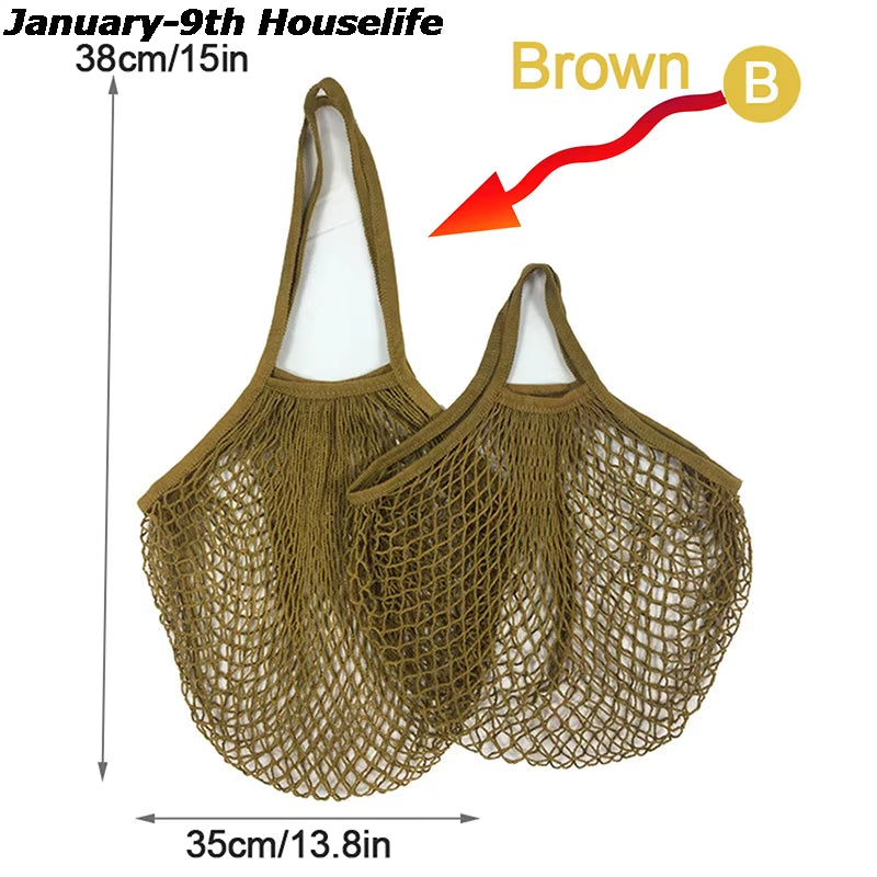 Reusable Grocery Produce Bags Cotton Mesh Ecology Market String Net Tote Bag Kitchen Fruits Vegetables Hanging Bag Home