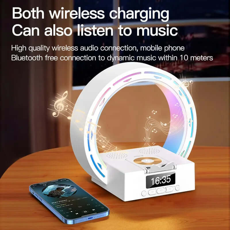 4-in-1 Bluetooth Speaker Lamp with Wireless Charging