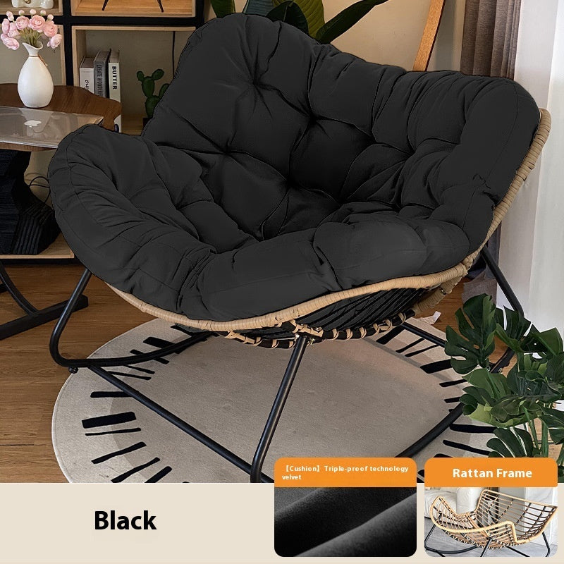 Reclinable Iron Double Rocking Chair,Giant Patio Rocking Chair, Indoor Outdoor Egg Freestyle Chair with Cushion and Frame Comfortable Upholstered Rocking Chair, Modern Lounge Chair for, Garden, Backyard, Home Improvements