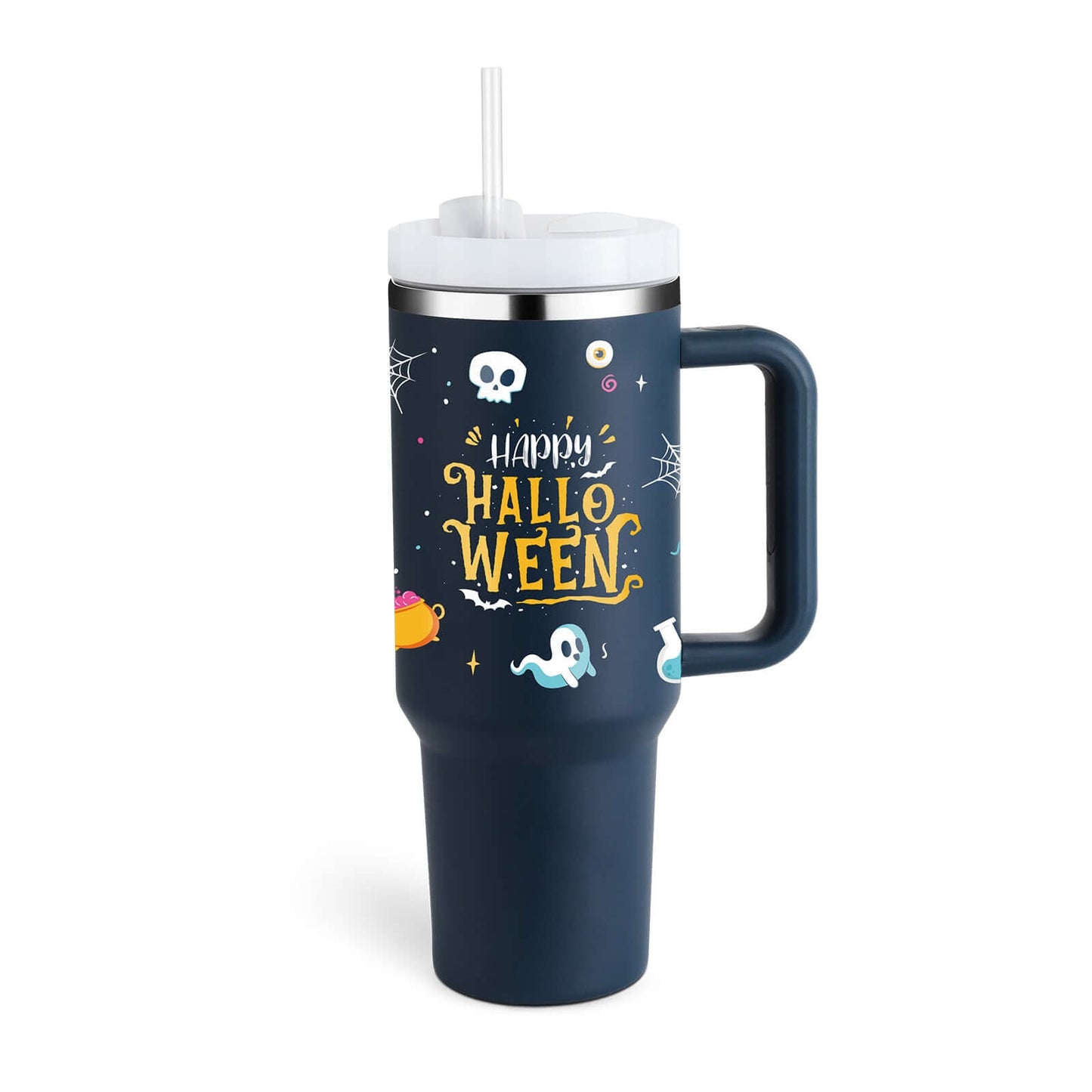 40oz Insulated Tumbler with Handle & Straw – Hot & Cold Drinkware
