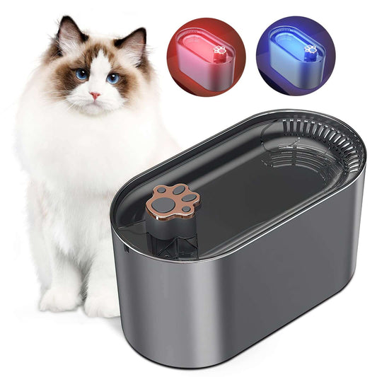 3L Ultra-Quiet Pet Water Fountain with LED & Triple Filtration
