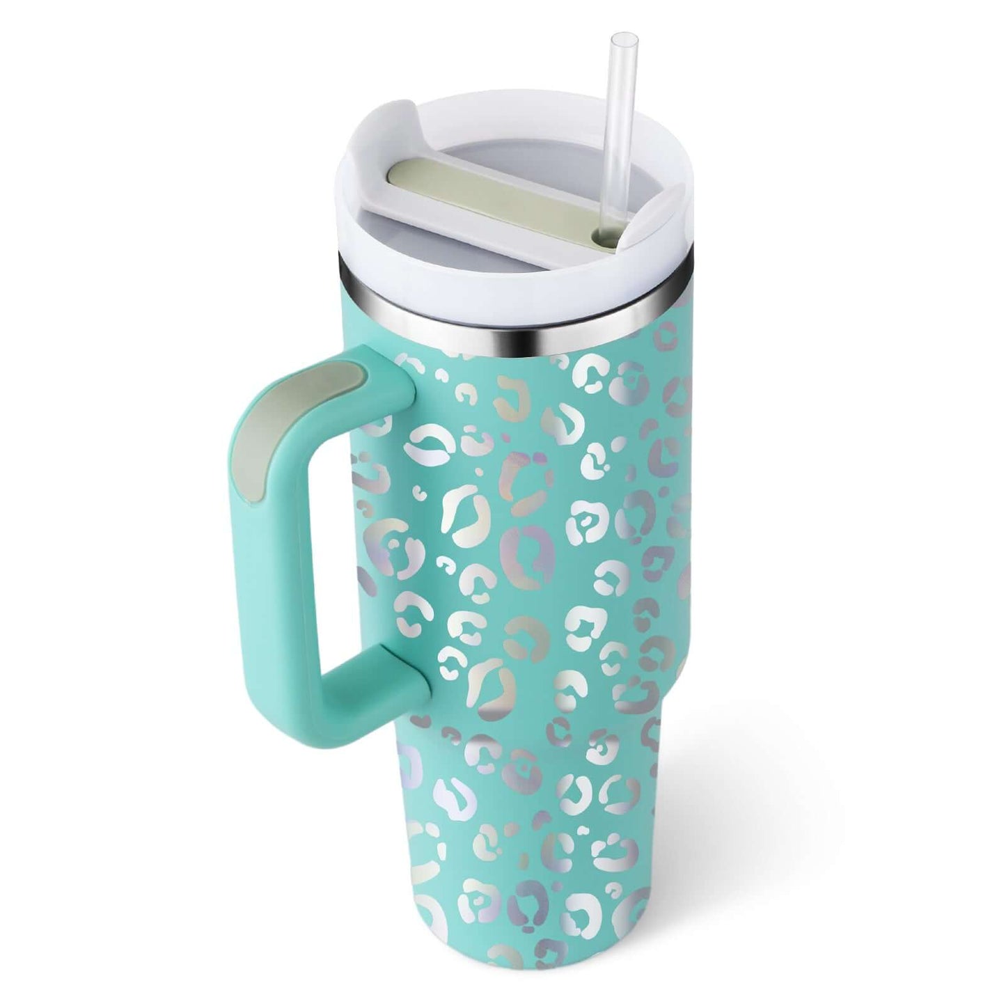 40oz Insulated Tumbler with Handle & Straw – Hot & Cold Drinkware