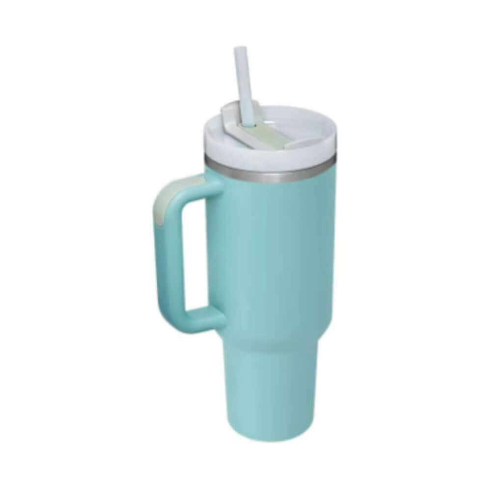 40oz Insulated Tumbler with Handle & Straw – Hot & Cold Drinkware