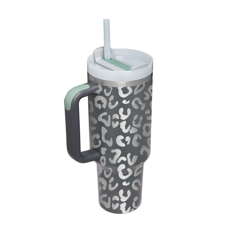 40oz Insulated Tumbler with Handle & Straw – Hot & Cold Drinkware