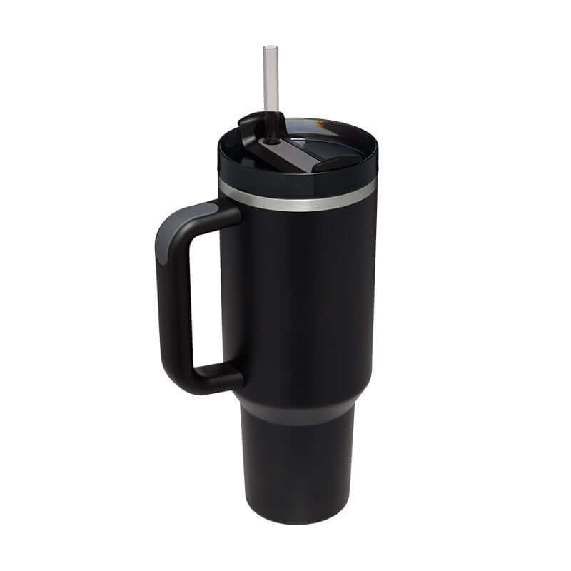 40oz Insulated Tumbler with Handle & Straw – Hot & Cold Drinkware