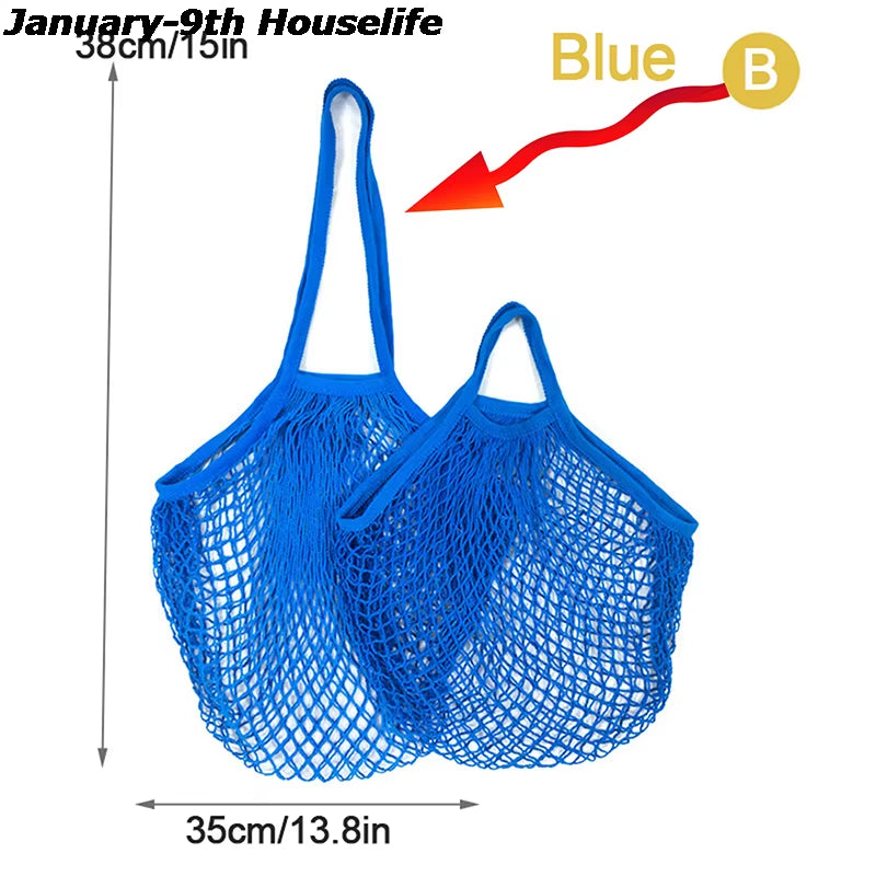 Reusable Grocery Produce Bags Cotton Mesh Ecology Market String Net Tote Bag Kitchen Fruits Vegetables Hanging Bag Home