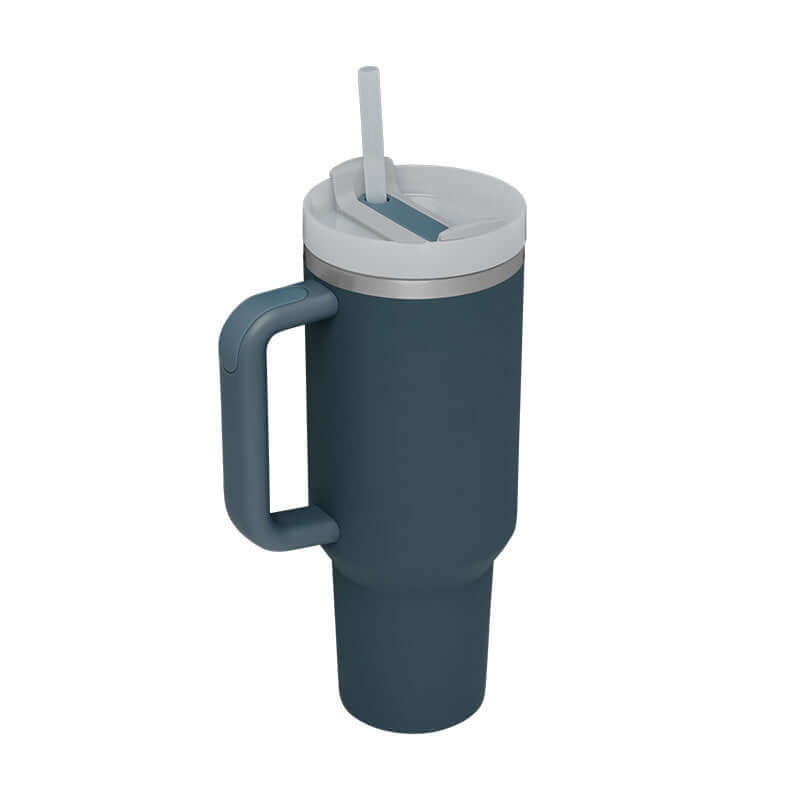 40oz Insulated Tumbler with Handle & Straw – Hot & Cold Drinkware