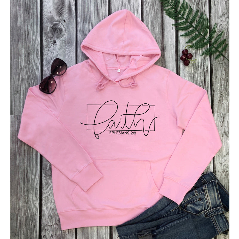 Women's Alphabet Hooded Pocket Sweatshirt