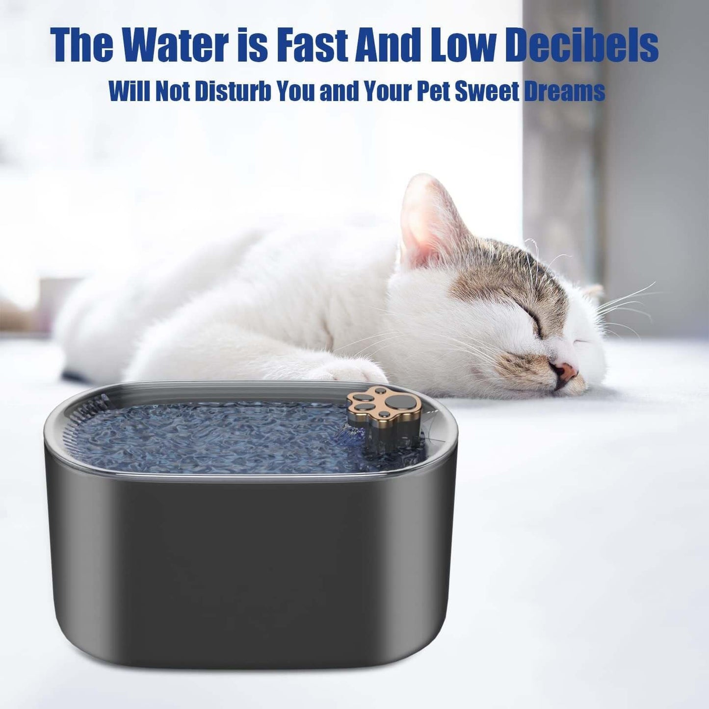 3L Ultra-Quiet Pet Water Fountain with LED & Triple Filtration