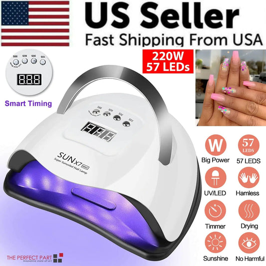 220W Professional UV LED Nail Dryer with Smart Sensor & Timers